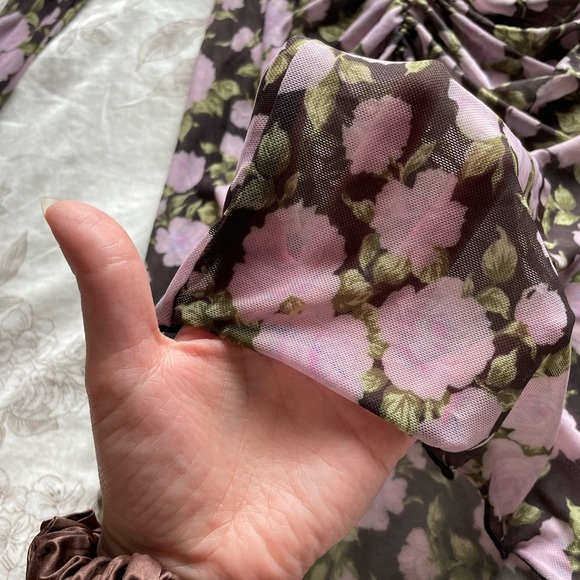 Only Hearts UO Double Mesh Sheer Floral Midi Dress Small Feminine Dainty Fairy - Picture 6 of 9